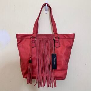 NWT Dolce Vita Vegan Suede Leather Callum Tote‎ Handbag Red Anthropologie